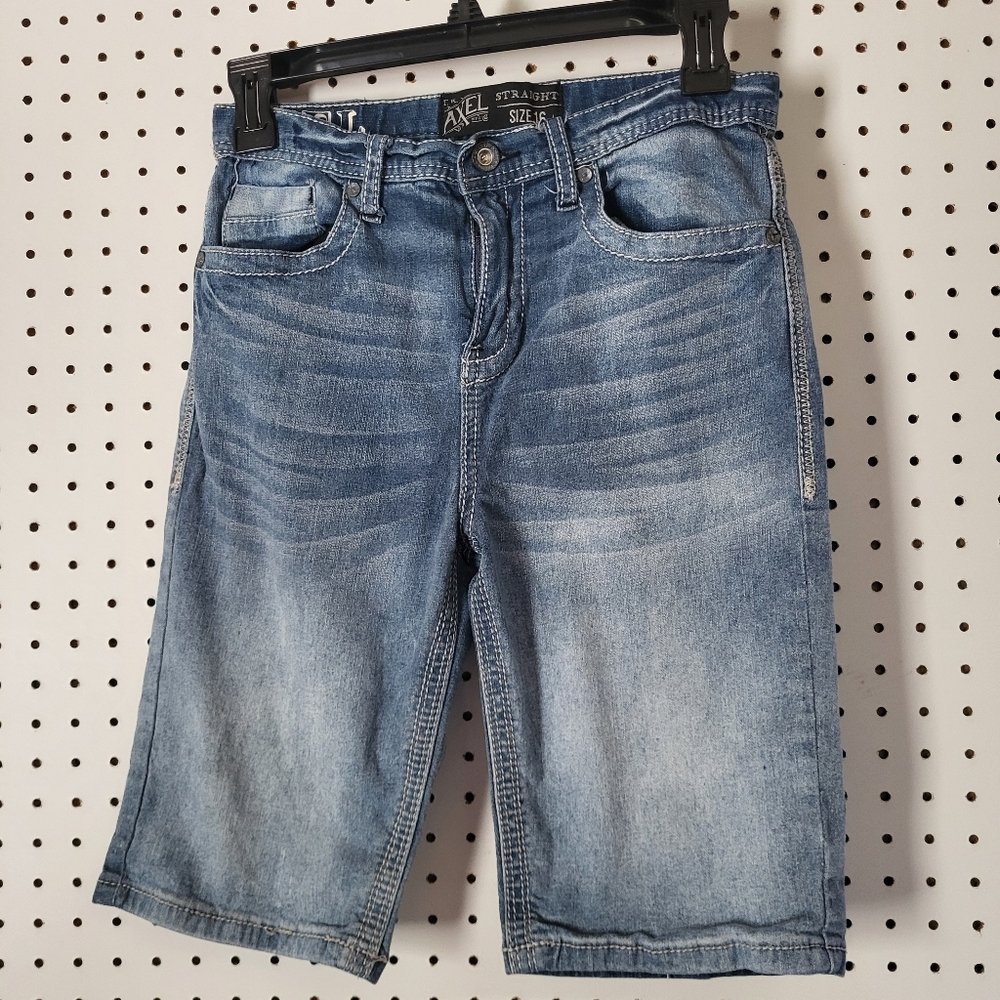 Axel  Boys Denim Shorts Size 16 Adjustable Waist  27x10